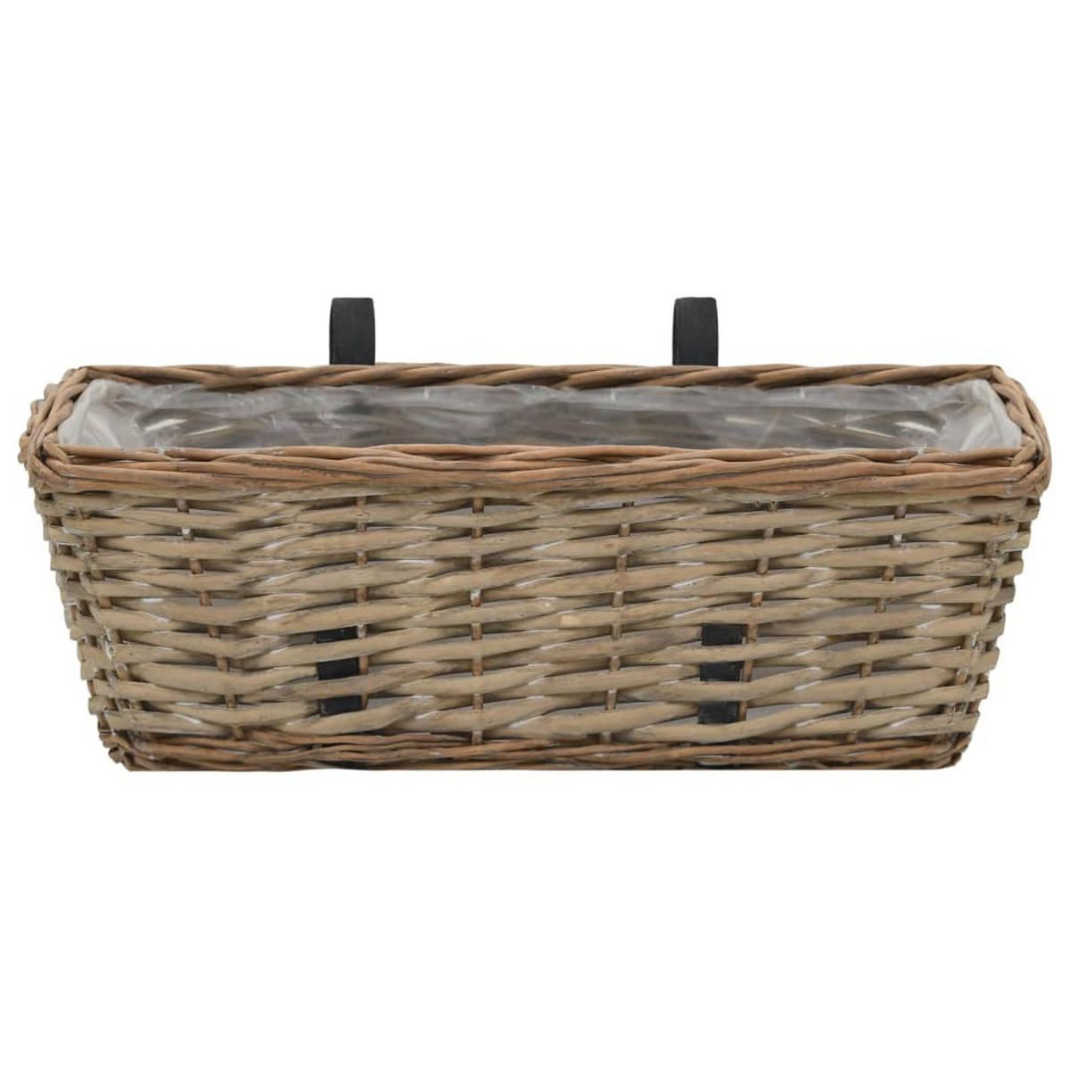 BALKON-BLUMENTÖPFE 2er Set Weide Mit Pe-Auskleidung 40 Cm - Braun, Naturmaterialen (16/13/40cm) - vidaXL