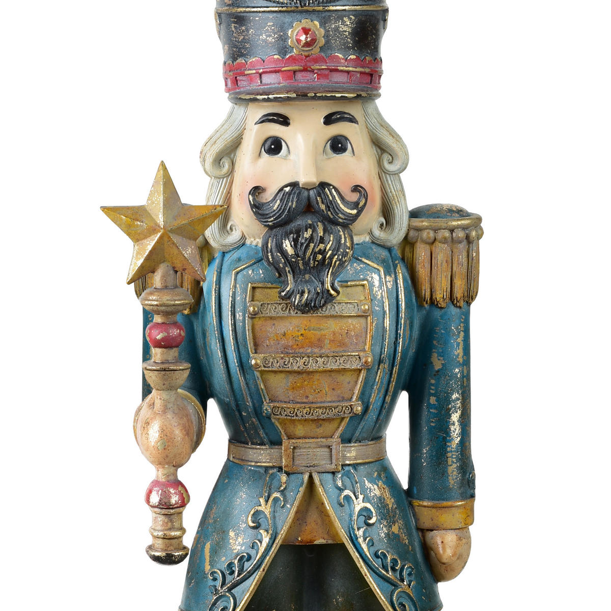 NUSSKNACKER SANTA LILA Polyresin - Türkis, Kunststoff (18/62/23cm) - Mondex