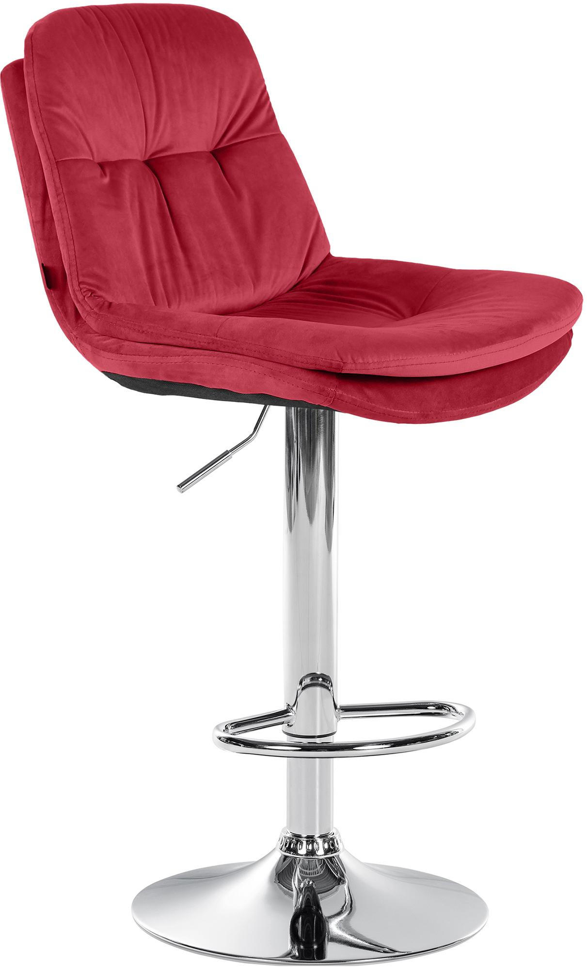 BARHOCKER Samt rot - Rot/Schwarz, Textil (46/94/54cm) - CLP