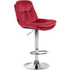 BARHOCKER Samt rot - Rot/Schwarz, Textil (46/94/54cm) - CLP