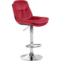 BARHOCKER Samt rot - Rot/Schwarz, Textil (46/94/54cm) - CLP