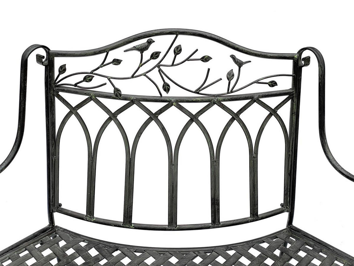GARTENBANK Halbrund aus Metall Braun 125 cm 96002 - Braun, Metall (125/96.5/66cm) - DanDiBo