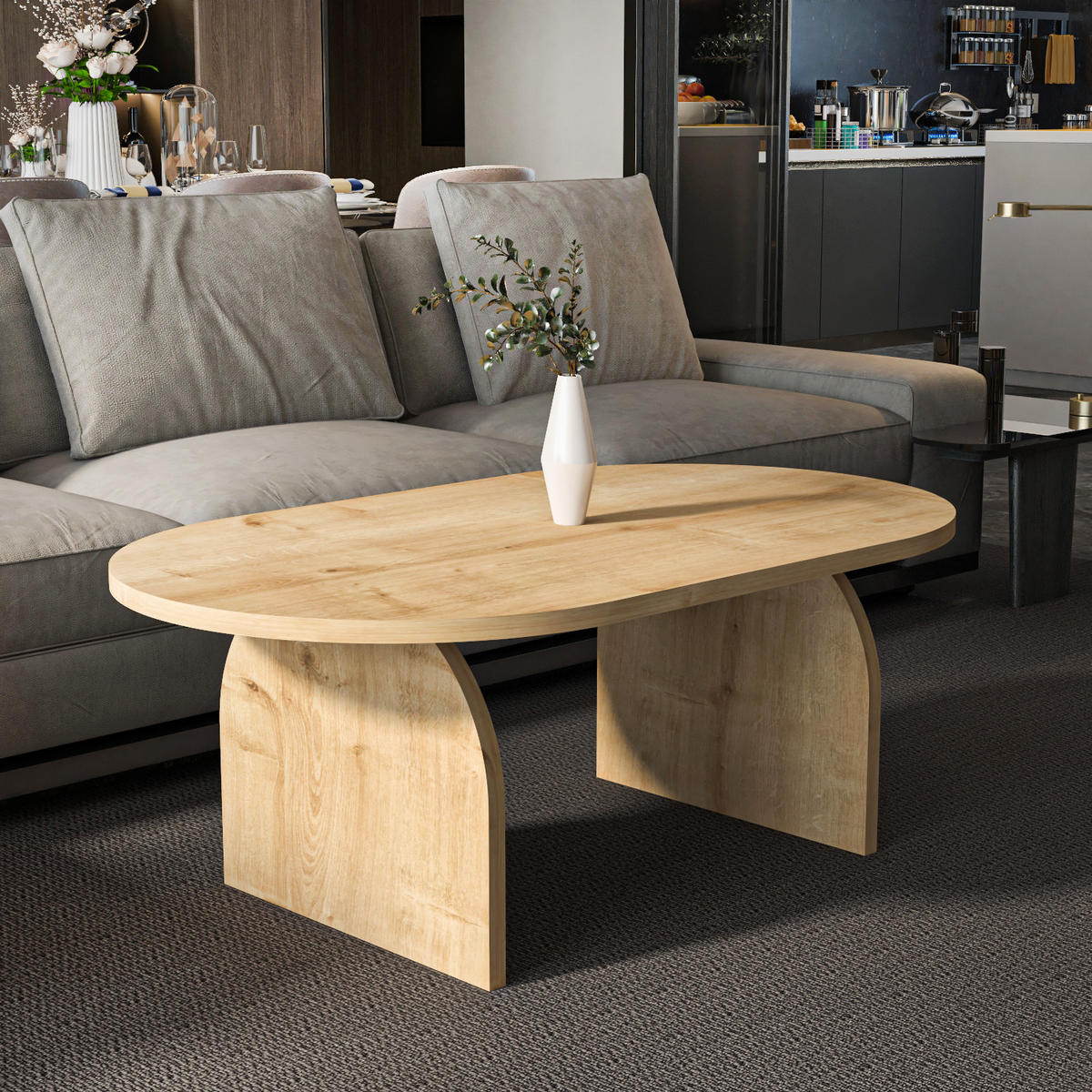 COUCHTISCH Mono Saphireiche - Honigeiche, Holzwerkstoff (120/60/43cm) - Decorotika