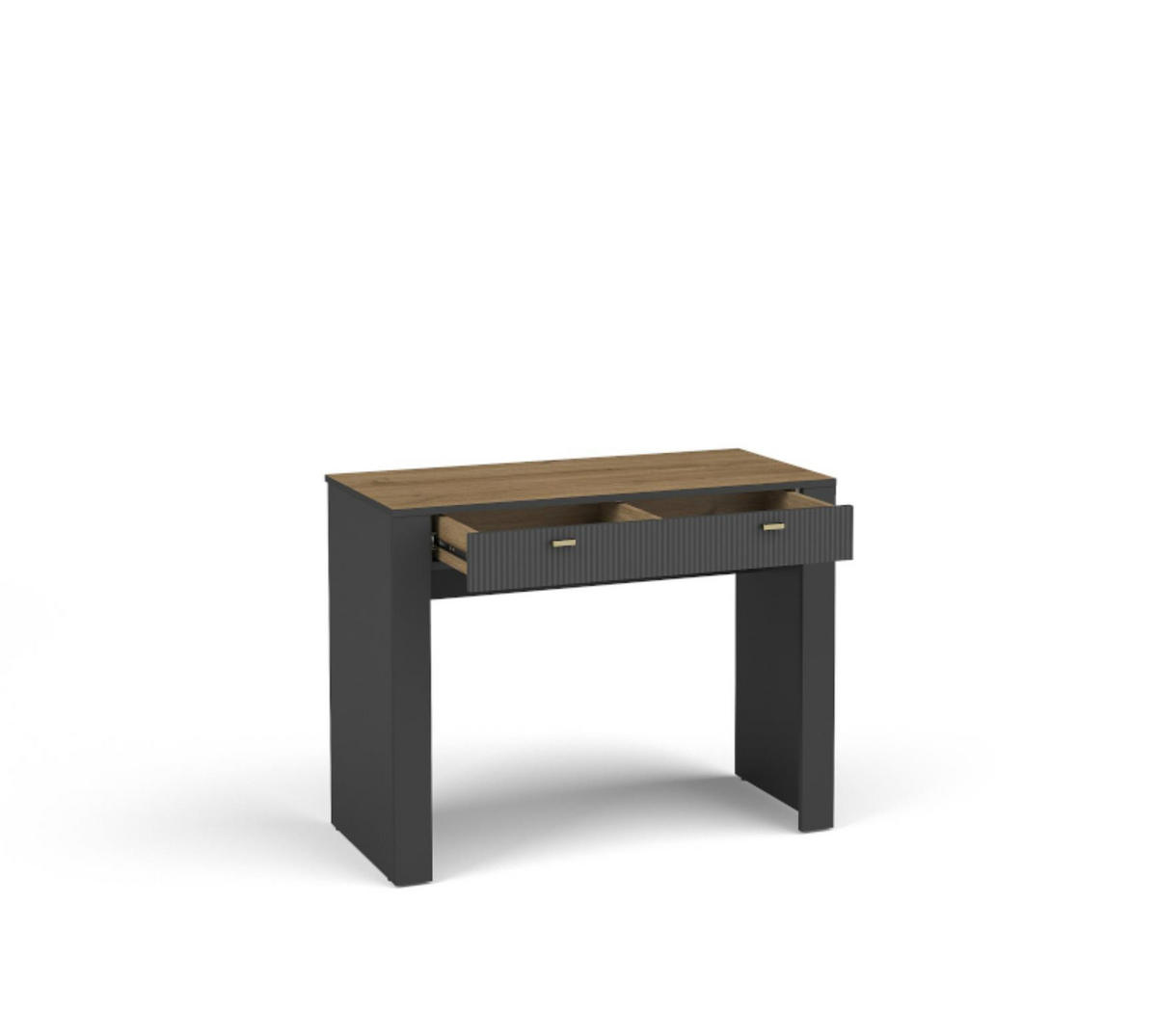 KONSOLENTISCH Mossa Schwarz, mit Schubladen - Schwarz, Holzwerkstoff (50/102/79cm) - Bettso