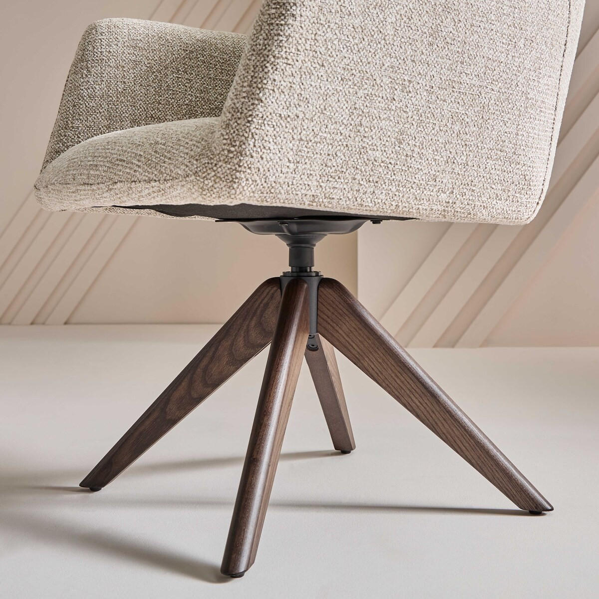 BRIDGE-STUHL mit massivholzbeinen - dante 61/67/86 cm - Beige, Holzwerkstoff (67/86/61cm) - Signature