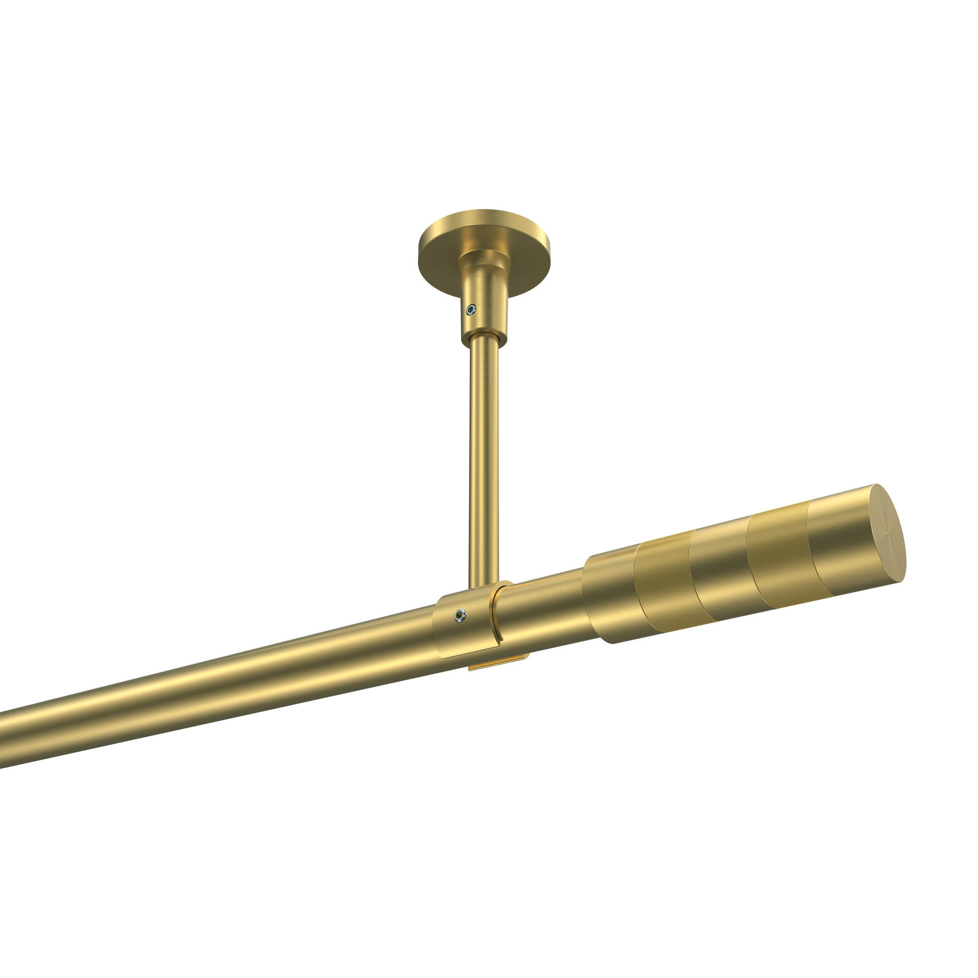 GARDINENSTANGEN-SET Sonette Mavell 100 cm, 1-läufig, 20 mm Ø Messing-Optik - Messingfarben/Goldfarben, Metall (100cm) - INTERDECO