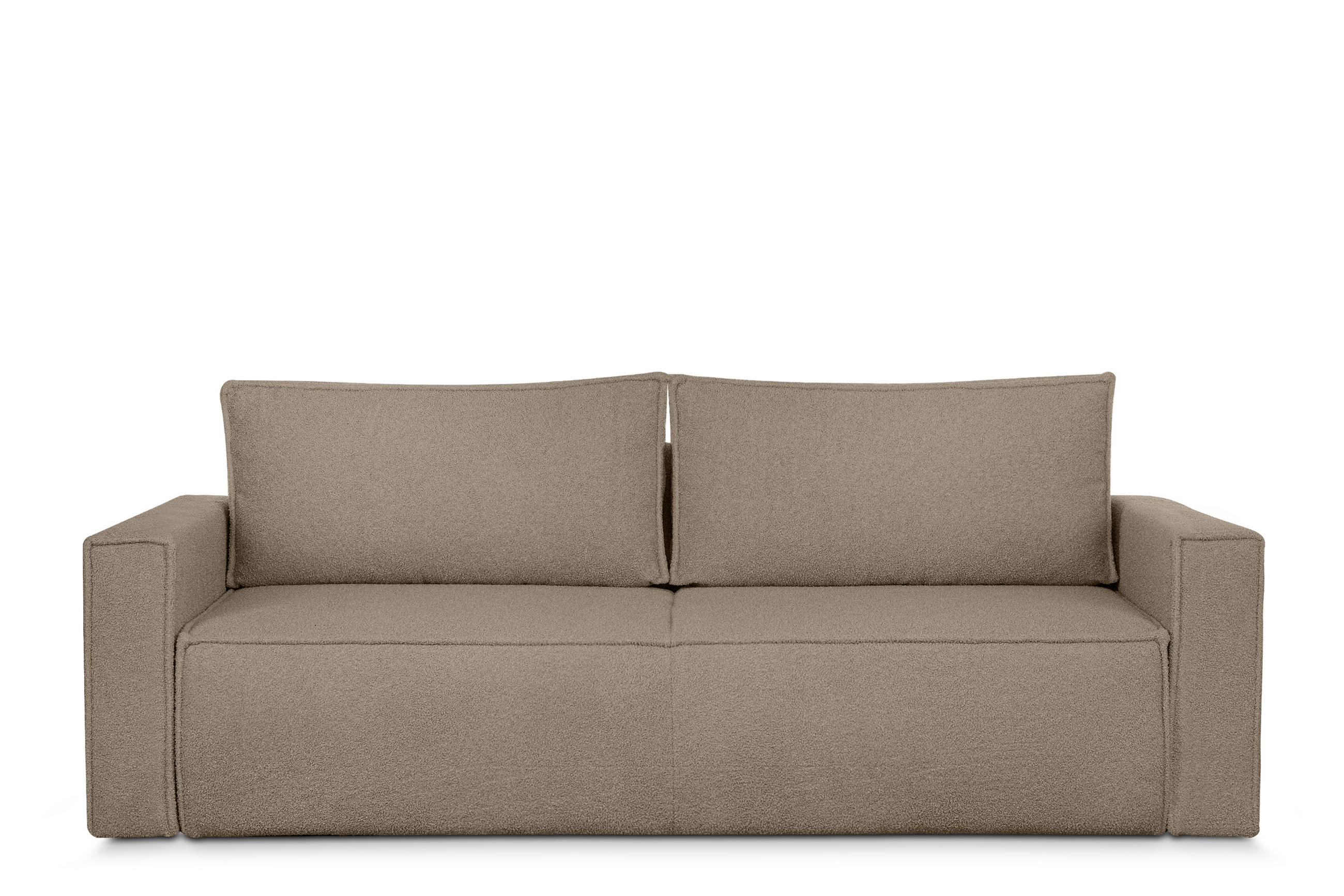 3-SITZER-SOFA NAPI II mit Schlaffunktion, dunkelbeige - Beige/Braun, Textil (228/89/101cm) - KONSIMO®
