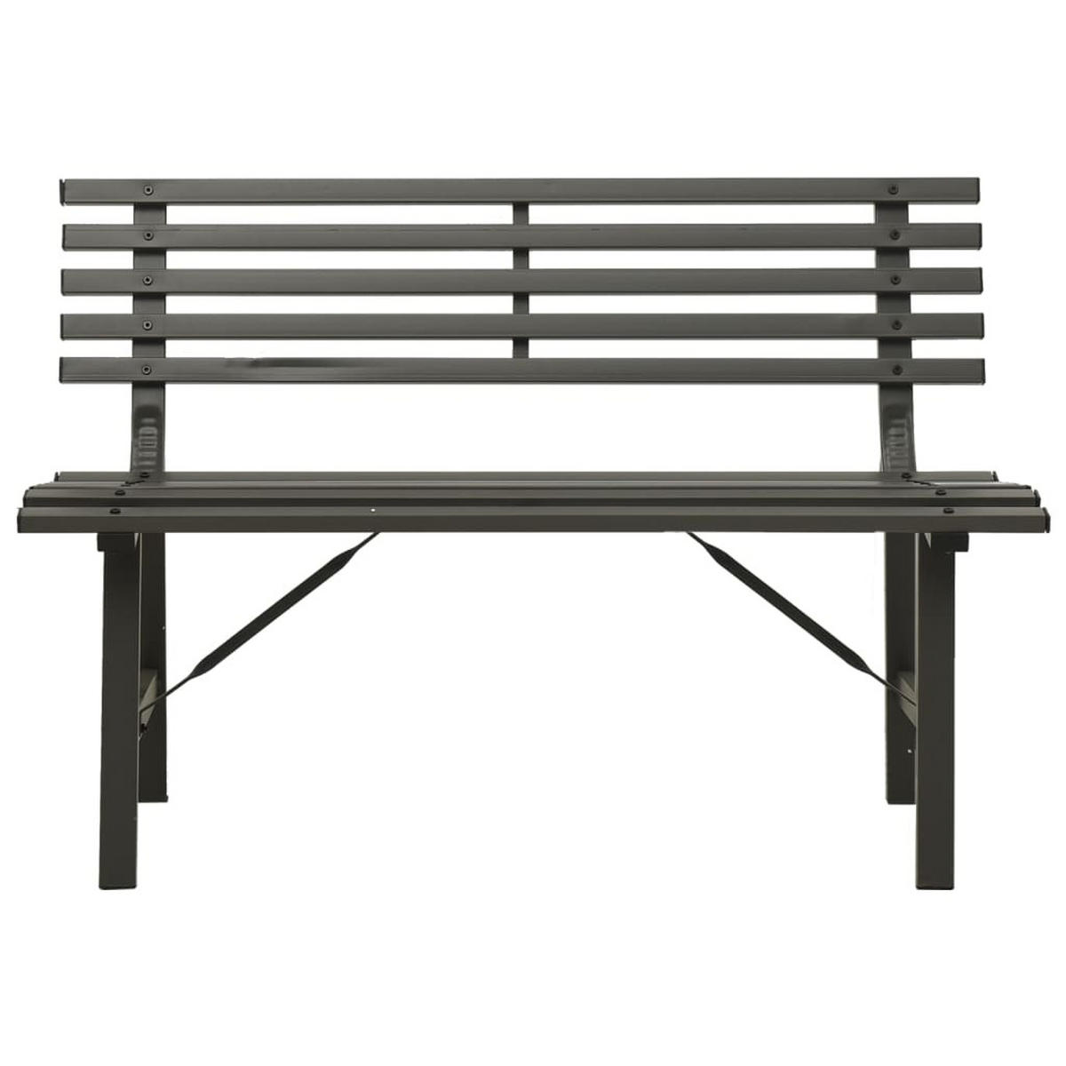 GARTENBANK 110 cm Stahl Schwarz - Schwarz, Metall (110/76.5/59cm) - furnicato