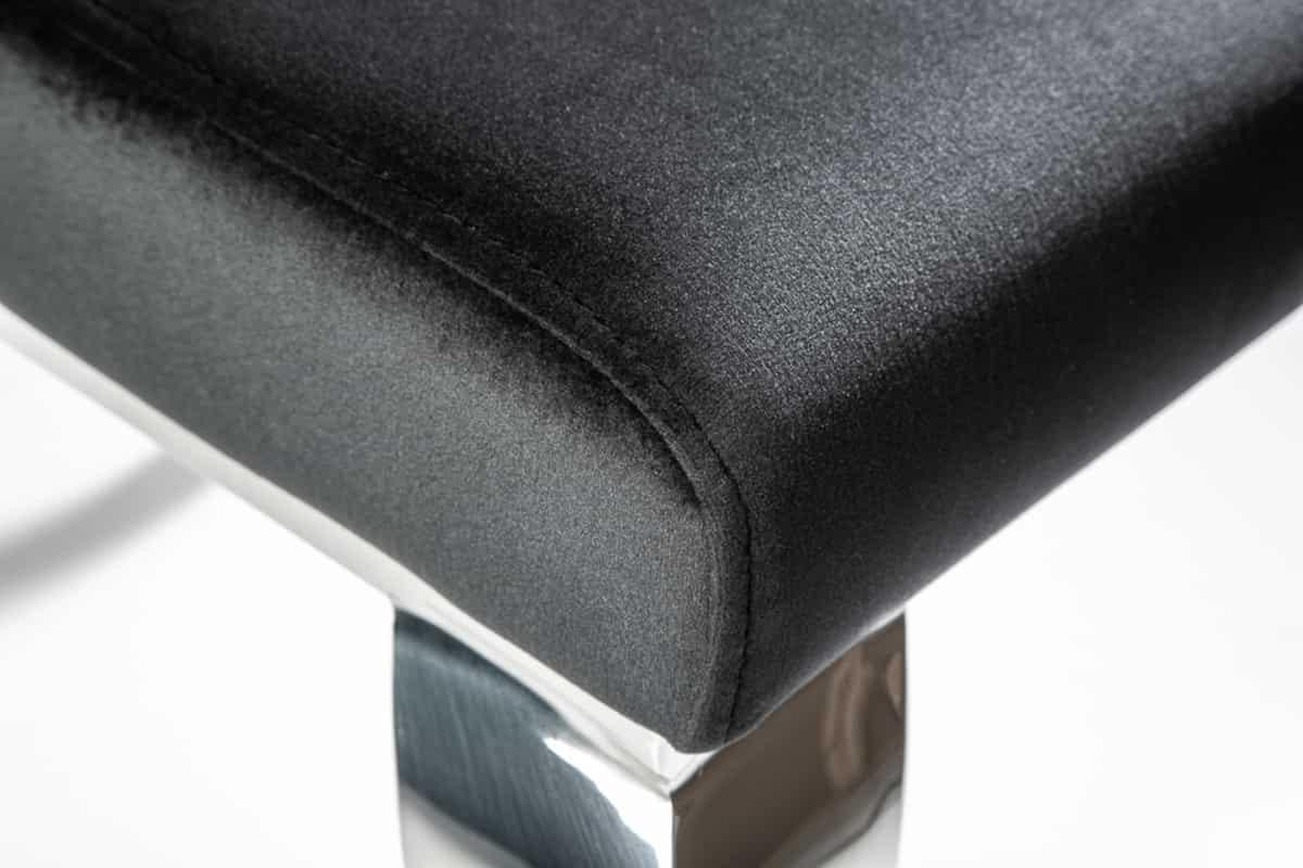 STUHL MODERN BAROCK Samt Schwarz 105 cm - Silberfarben/Schwarz, Textil/Metall (45/104/64cm) - riess-ambiente