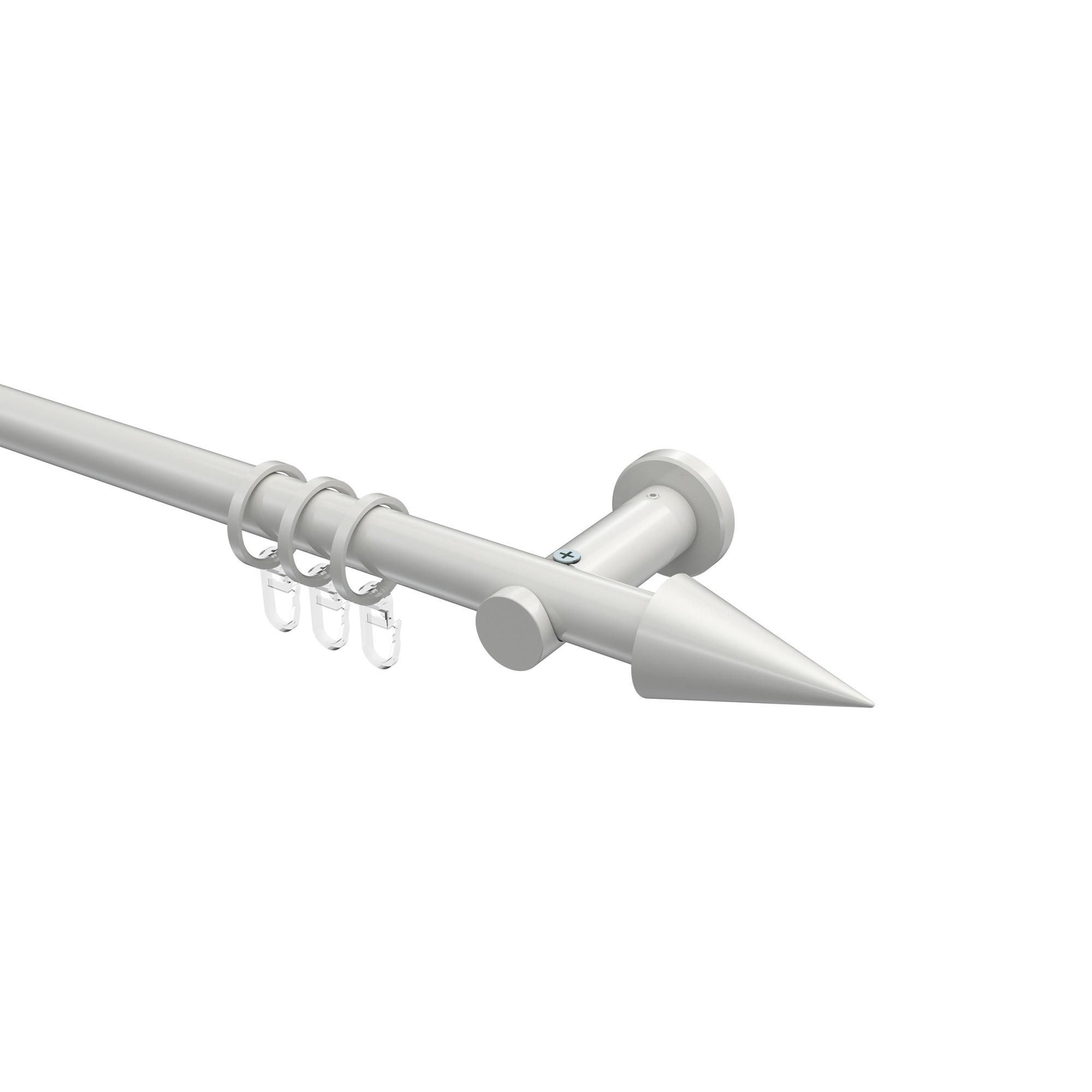 GARDINENSTANGEN-SET Platon Savio 320 cm (geteilt in 2 x 160 cm), 1-läufig, 20 mm Ø Weiß - Weiß, Metall (320cm) - INTERDECO