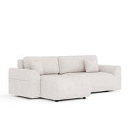ECKSOFA MIT SCHLAFFUNKTION Bodega Beige Webstoff - Beige/Schwarz, Holz/Holzwerkstoff (235/138cm) - Maison de Reve