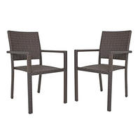 GARTENSTUHL Leif 2er Set Stapelstuhl - Braun, Kunststoff (57/88/55cm) - DELUKE