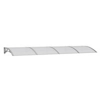 TÜRVORDACH Grau 350x100 cm Polycarbonat - Grau, Textil (350/25/97cm) - furnicato