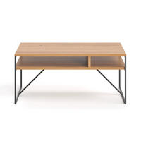 COUCHTISCH Holden aus massivem Eichenholz 80 cm - Eichefarben/Schwarz, Holz/Metall (80/60/45cm) - Danzz