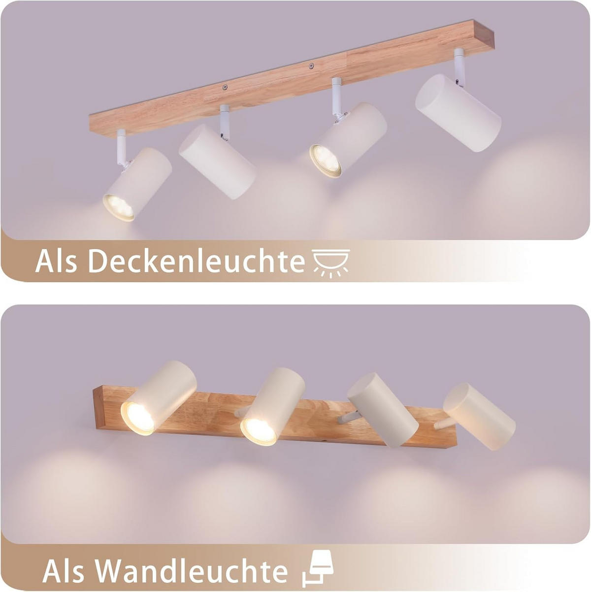 DECKENSTRAHLER Glühstern 10.5/14.3/49.5 cm - Weiß, Metall (49.5/10.5/14.3cm) - ZMH
