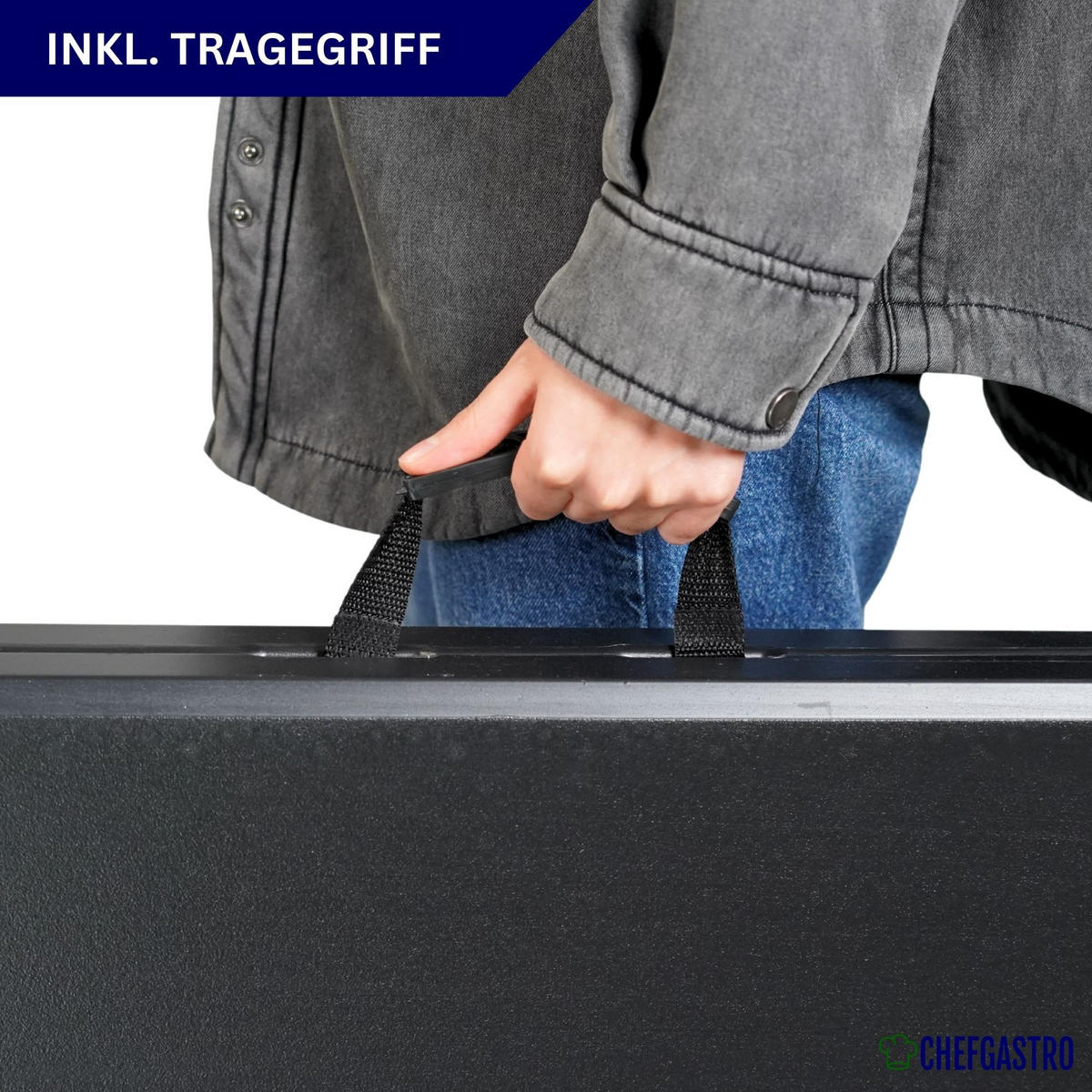 BIERZELTGARNITUR klappbar 180cm 3-teilig 1x Buffettisch 2x Bierbänke Kunststoff Schwarz - Schwarz, Kunststoff - CHEFGASTRO