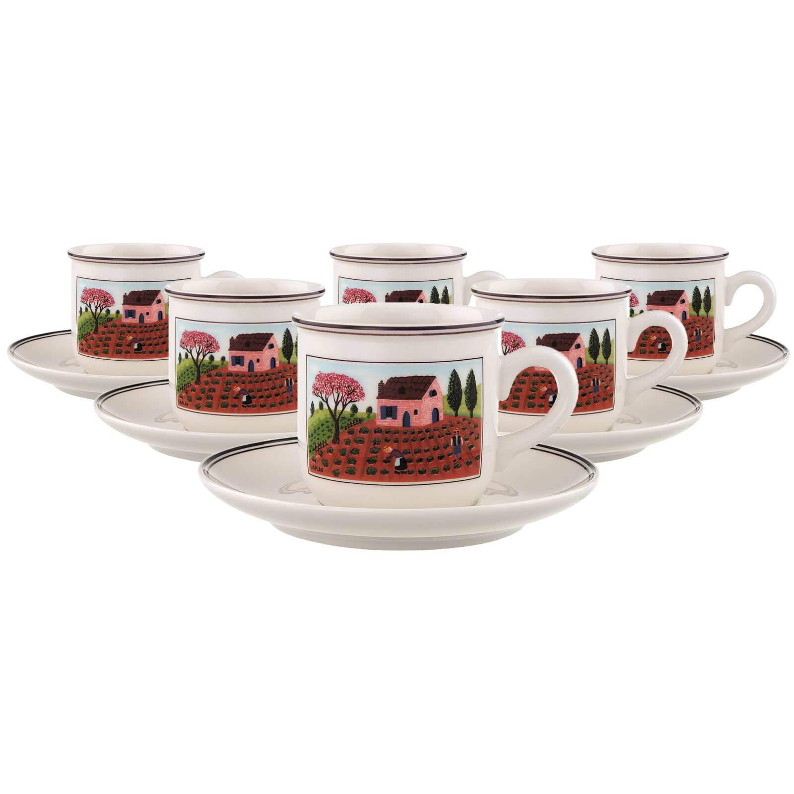 KAFFEETASSEN MIT UNTERTASSEN Design Naif bunt 200 ml 6er Set - Multicolor, Keramik (15/8.8/15cm) - Villeroy & Boch