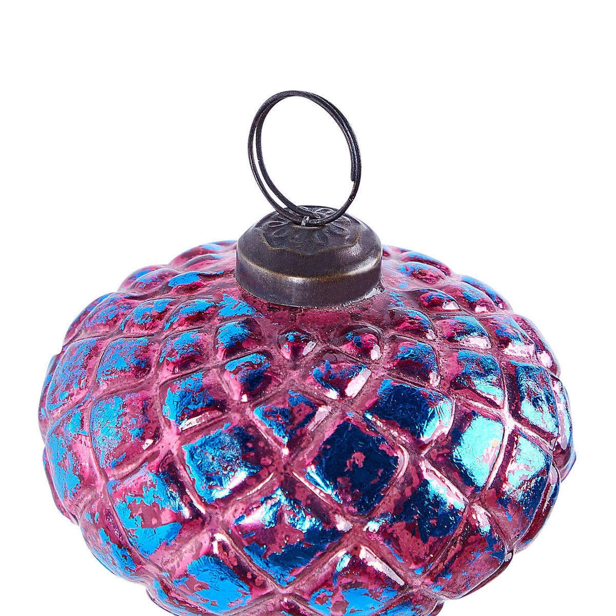 WEIHNACHTSBAUMKUGELN 9/11/16 cm Rosa Astrale - Blau/Rosa, Glas (15/9/15cm) - Beliani