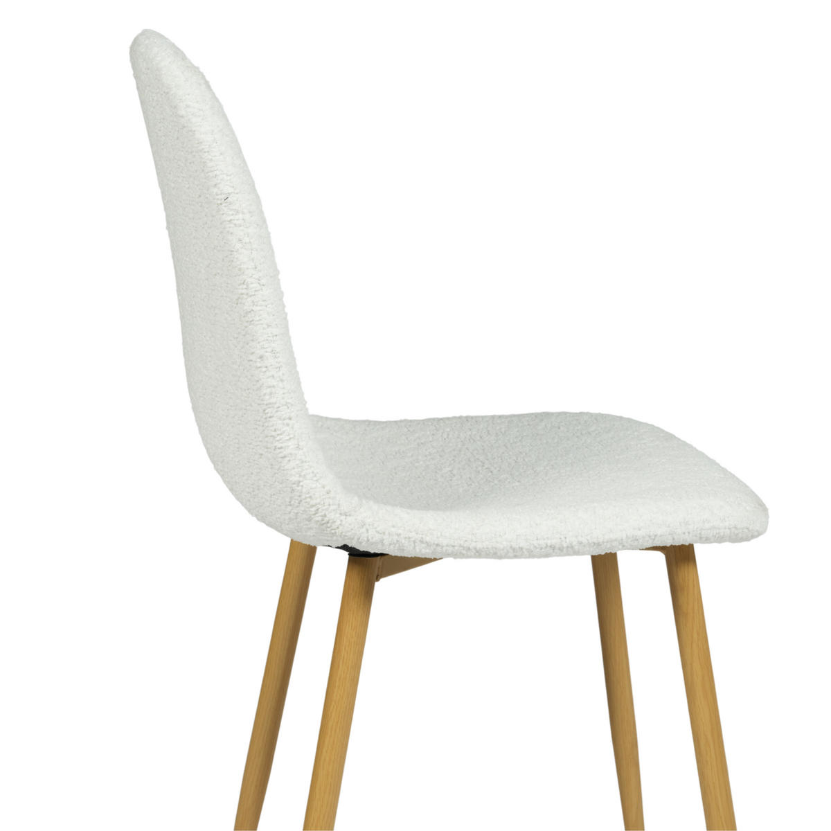 STUHL-SET 4 Stück in Eisen Webstoff Weiß - Eichefarben/Weiß, Holzwerkstoff/Textil (41/85/42cm) - Urban Meuble