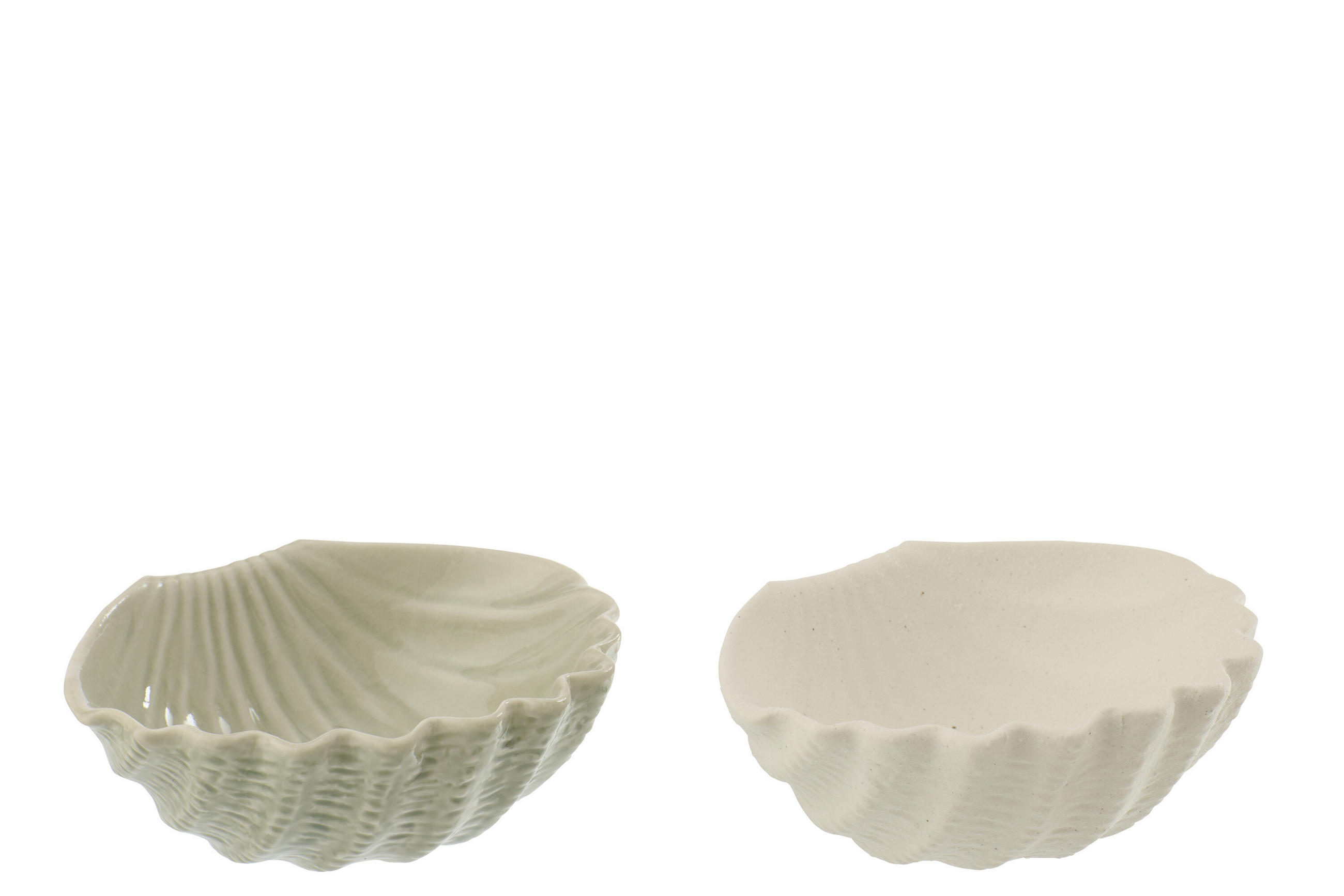 DOSE MUSCHEL (2ER SET) - Weiß, Keramik (13.7/5.5cm) - J-Line