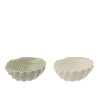 DOSE MUSCHEL (2ER SET) - Weiß, Keramik (13.7/5.5cm) - J-Line