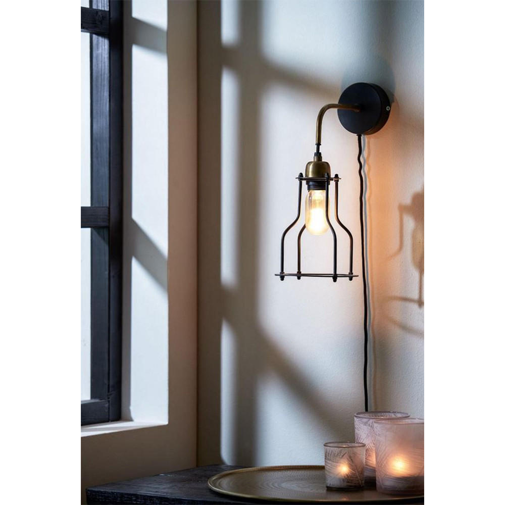 WANDLEUCHTE Marcia 23x15x48, schwarz/Bronze, Metall - Schwarz, Metall (15/48/23cm) - Light & Living