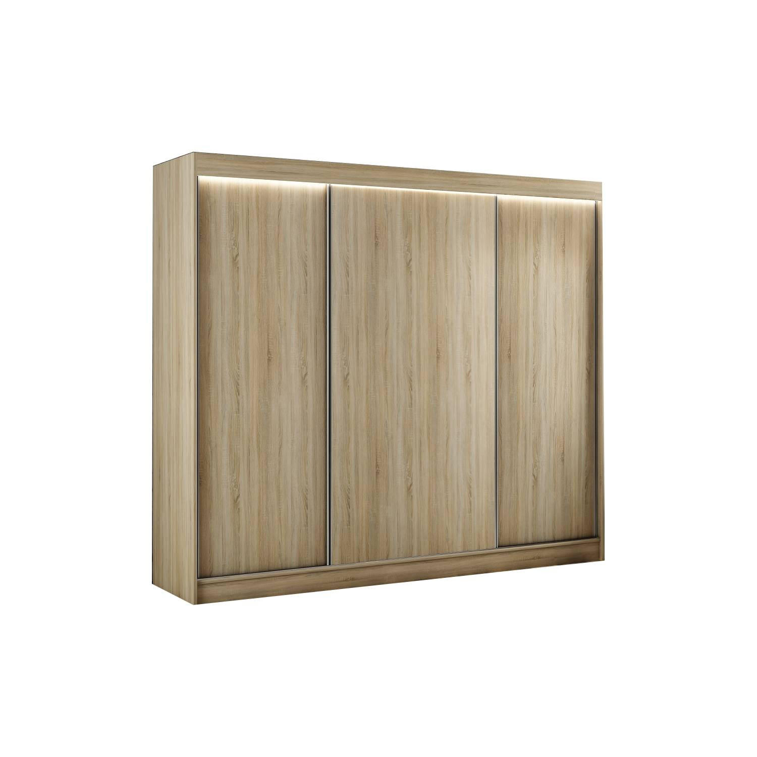 SCHIEBETÜRENSCHRANK BERGA - Sonoma Eiche, Holzwerkstoff (250/215/61cm) - Meblini