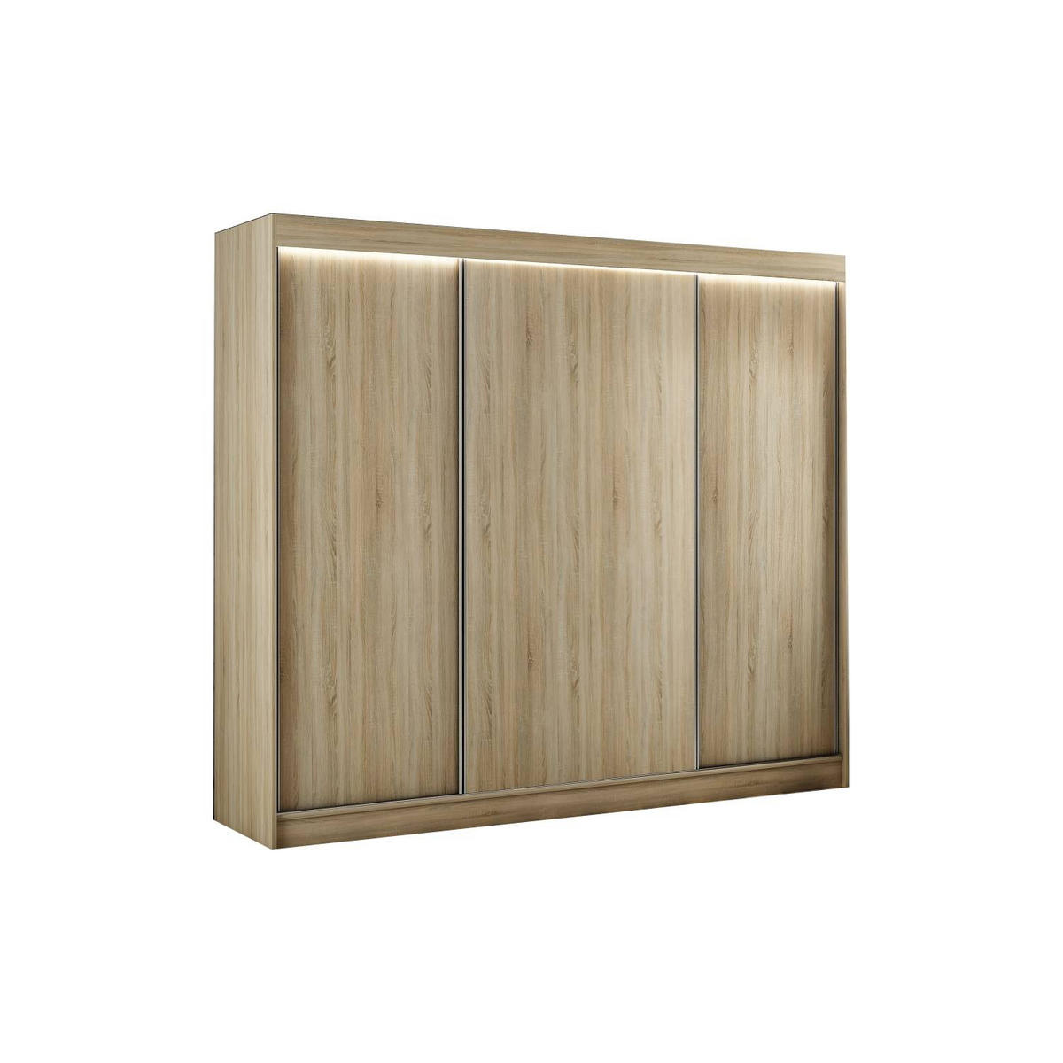 SCHIEBETÜRENSCHRANK BERGA - Sonoma Eiche, Holzwerkstoff (250/215/61cm) - Meblini