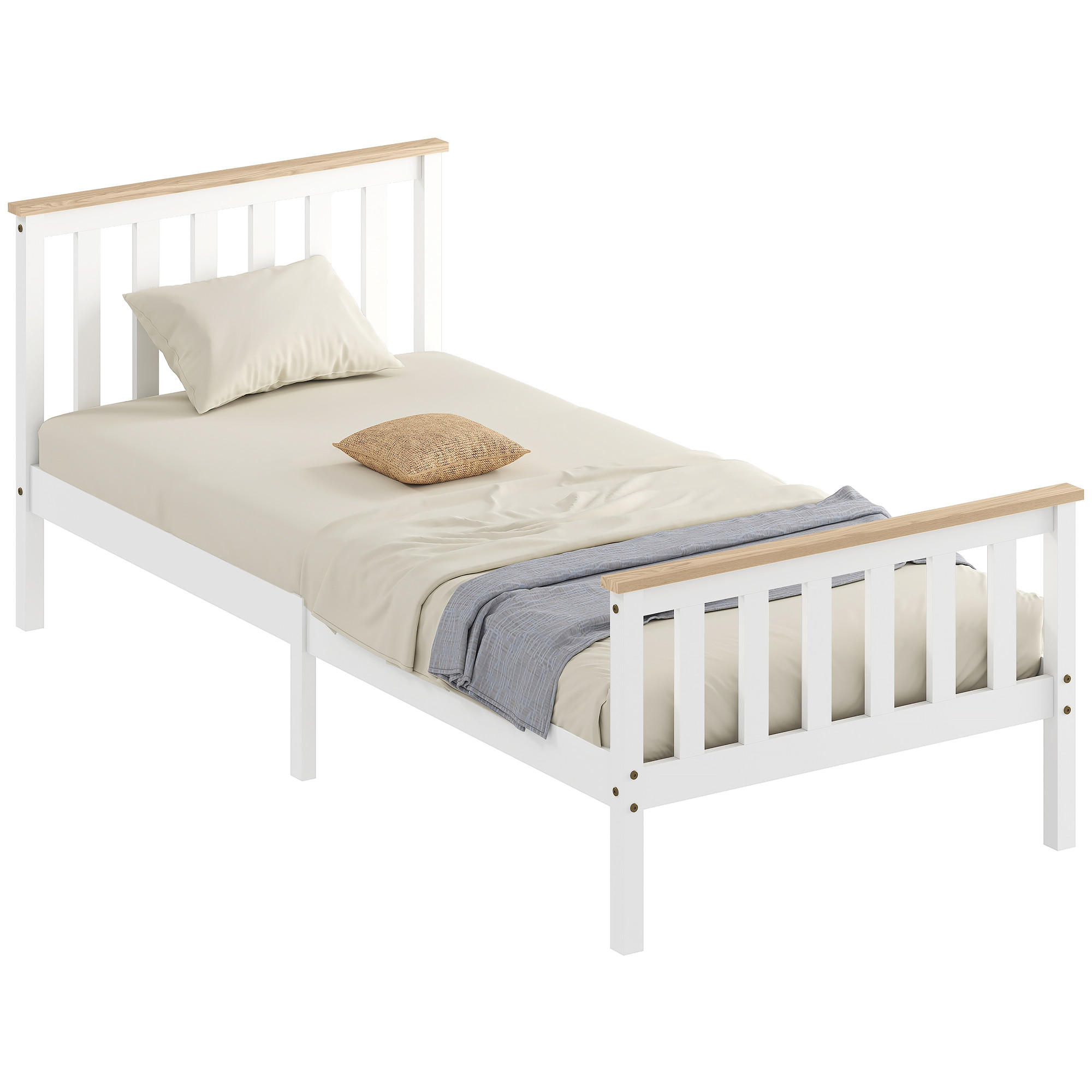 BETTGESTELL 90x200 cm DE-08200 aus Holz mit Stauraum Weiß - Weiß, Holzwerkstoff (90/200cm) - ComfortXL