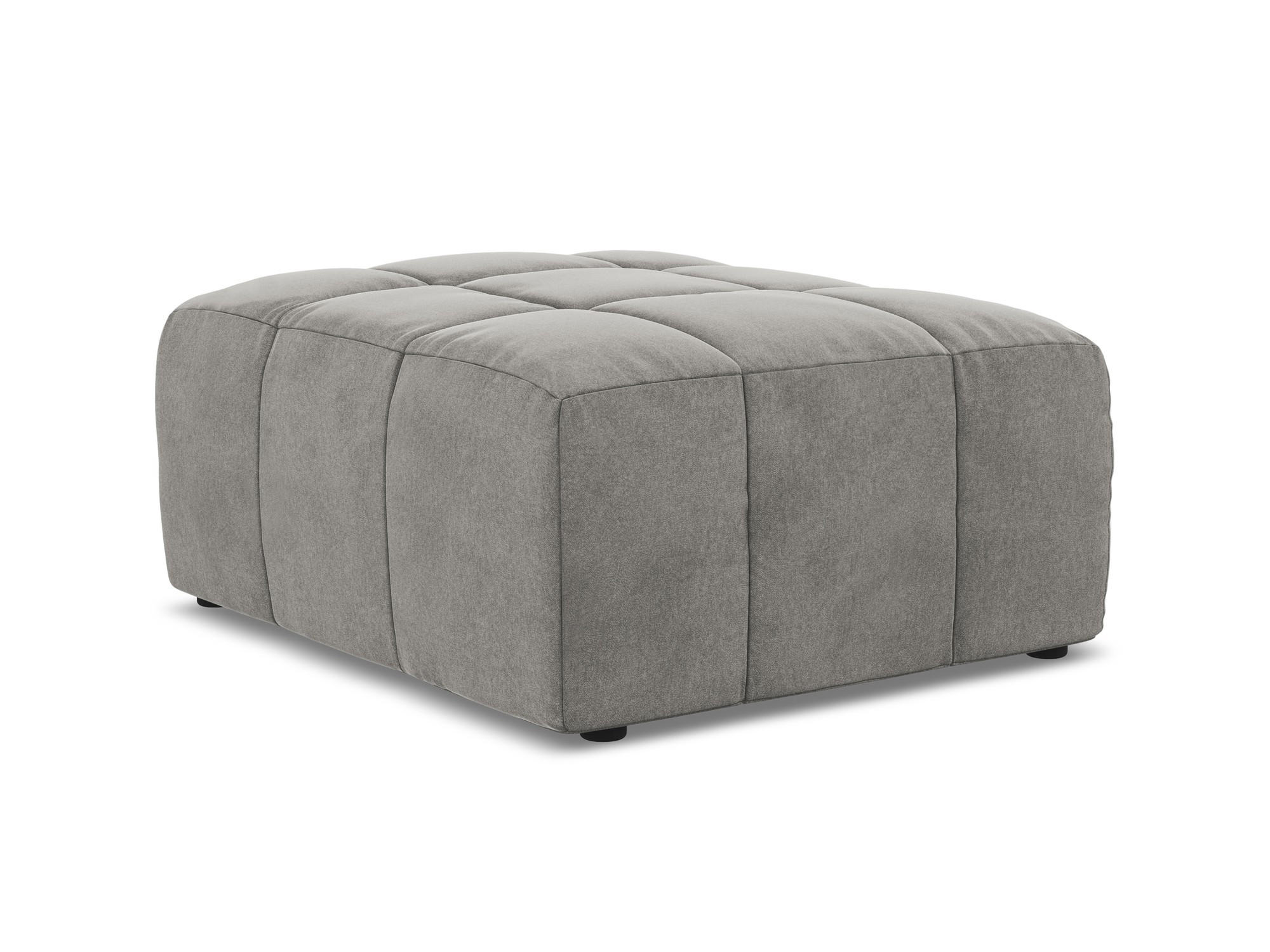 POUF Samt Stoff Grau - Schwarz/Grau, Holzwerkstoff/Kunststoff (75/41/90cm) - Makamii