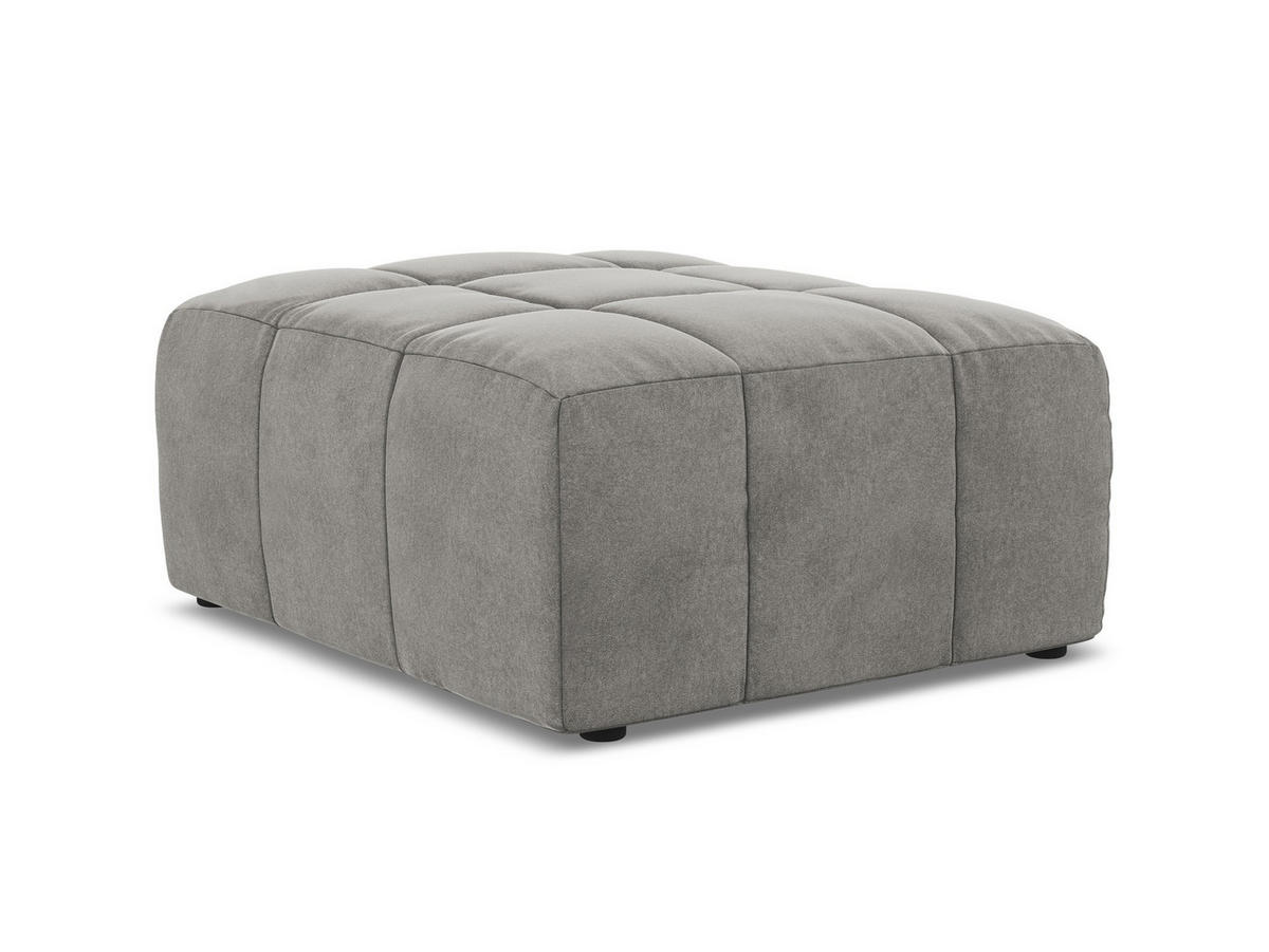 POUF Samt Stoff Grau - Schwarz/Grau, Holzwerkstoff/Kunststoff (75/41/90cm) - Makamii