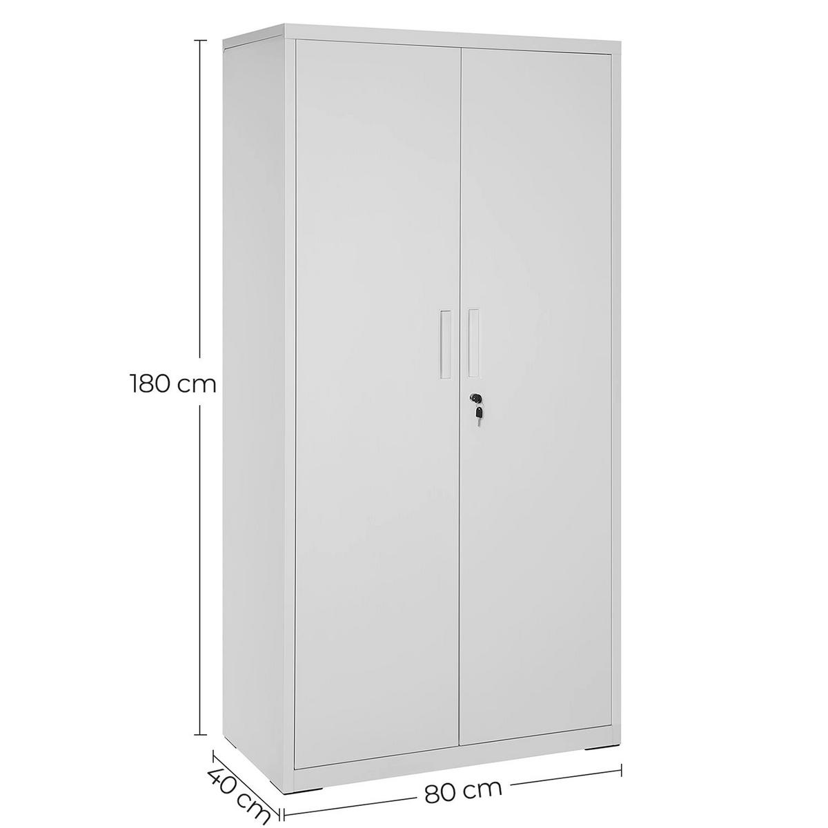 AKTENSCHRANK - Grau, Metall (40/180/80cm) - Hansiro