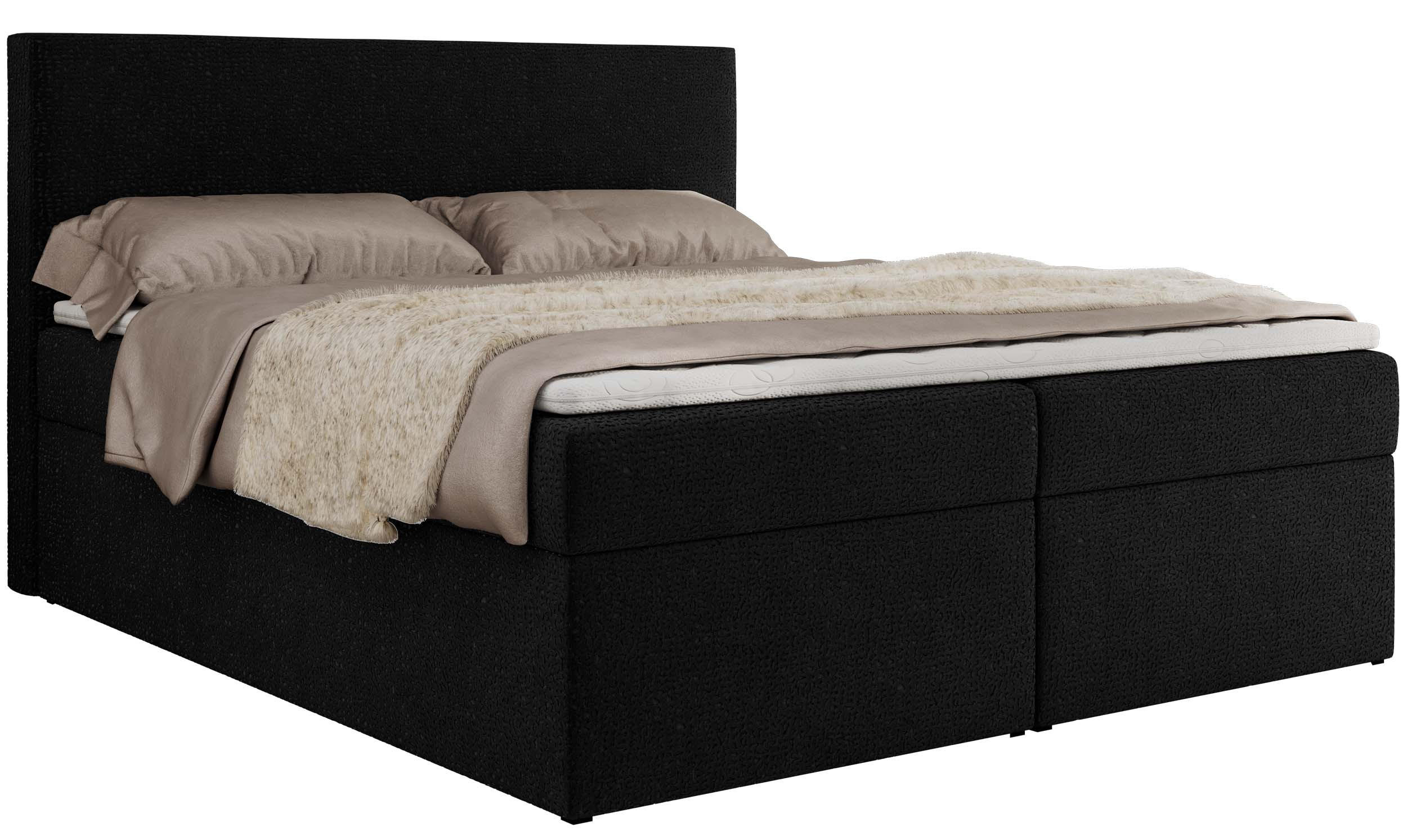 BOXBETT JAGUAR 160/200 - Schwarz Struktur - H4 - Schwarz, Holz/Textil (160/200cm) - MKS