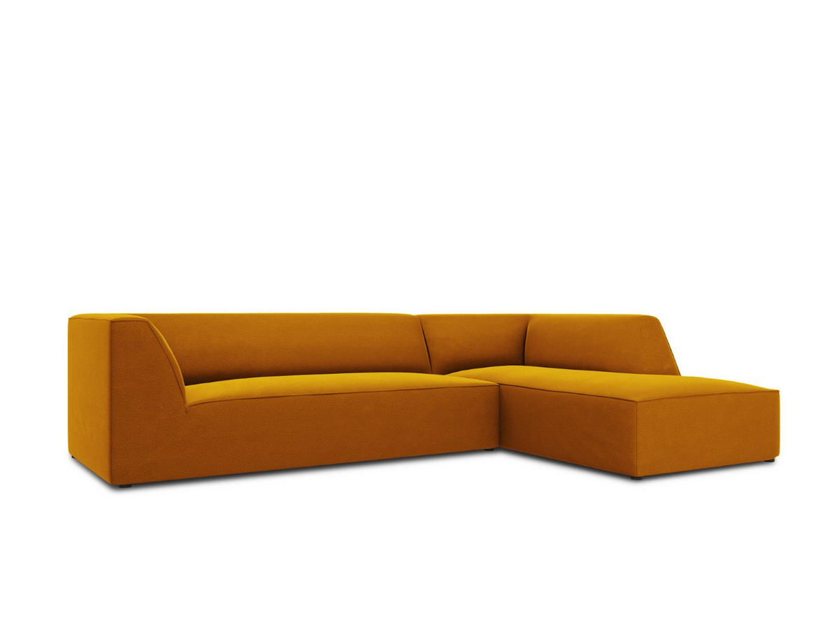 ECKSOFA rechts Ruby aus Samt gelb 4 Sitzplätze - Gelb, Textil (180/273cm) - Micadoni