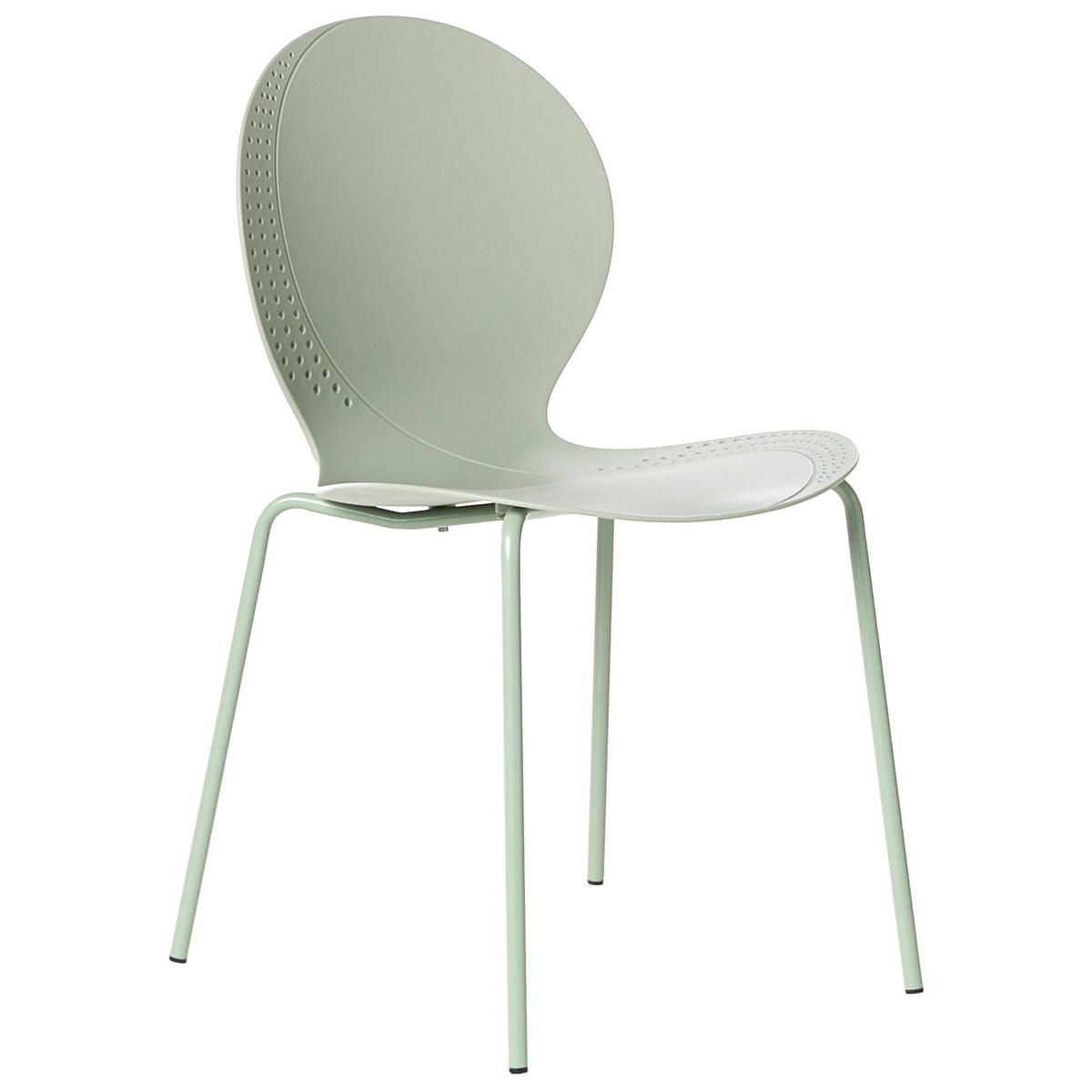 GARTENSTUHL 4er-Set stapelbar Hellgrün Milos - Hellgrün, Kunststoff (45/80/48cm) - Beliani