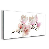 GLASBILD 120x60 cm Magnolienblüte - Rosa, Glas (120/60cm) - TULUP