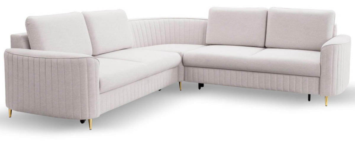 ECKSOFA Kaltbeige LOREN Mit Schlaffunktion Und Bettkasten - Beige, Textil (251/251cm) - Sepro Meble