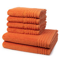 FROTTIERSET Vienna Style Supersoft 6-teilig - Orange, Textil (50/100cm) - Vossen