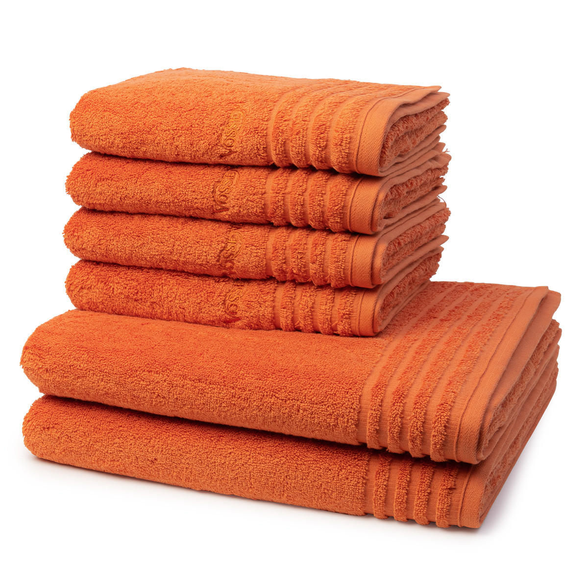 FROTTIERSET Vienna Style Supersoft 6-teilig - Orange, Textil (50/100cm) - Vossen