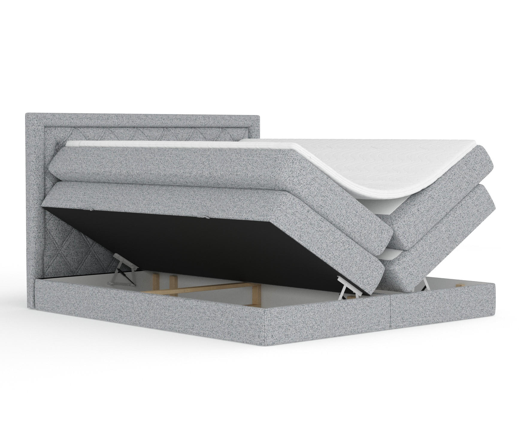 BOXSPRINGBETT Aurelia Grau 160/200 cm - Schwarz/Grau, Holz/Holzwerkstoff (160/200cm) - Maison de Reve