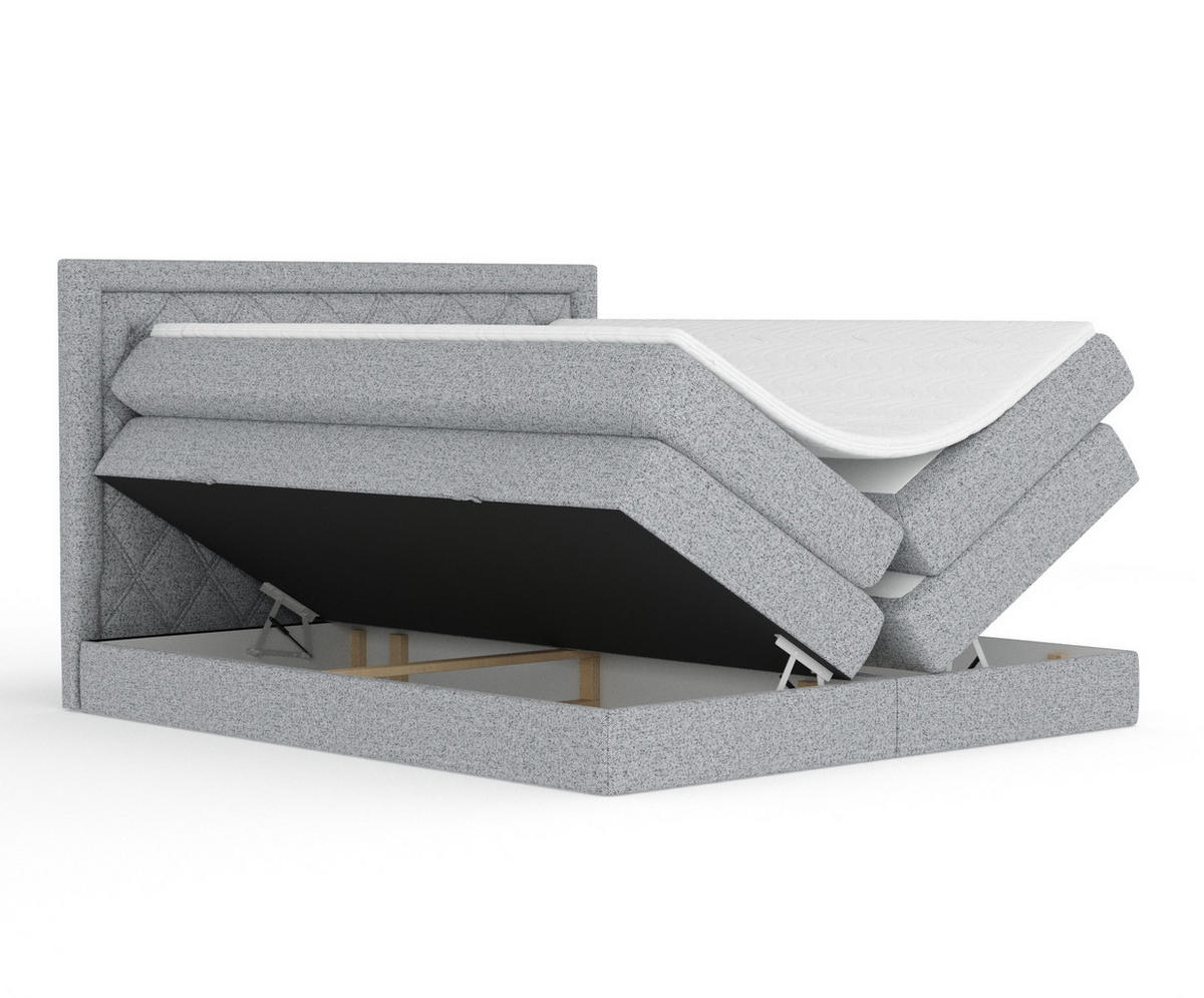 BOXSPRINGBETT Aurelia Grau 160/200 cm - Schwarz/Grau, Holz/Holzwerkstoff (160/200cm) - Maison de Reve