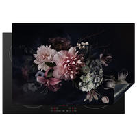 HERABDECKPLATTE - Blumen - Vintage - Pastell - Rosa - Weiß - 74x48 - Altrosa, Kunststoff (74/48/0.2cm) - MuchoWow