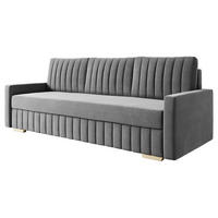 SCHLAFSOFA BELLA Sofa mit Schlaffunktion und Bettkasten, Frabe: Grau, Veloursstoff - Grau, Textil (217/92/52cm) - Sepro Meble