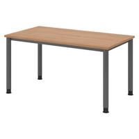 SCHREIBTISCH Serie-H 80/140/74 cm in Nussbaumfarben/Graphitfarben - Nussbaumfarben/Graphitfarben, Holzwerkstoff (80/140/74cm) - bümö