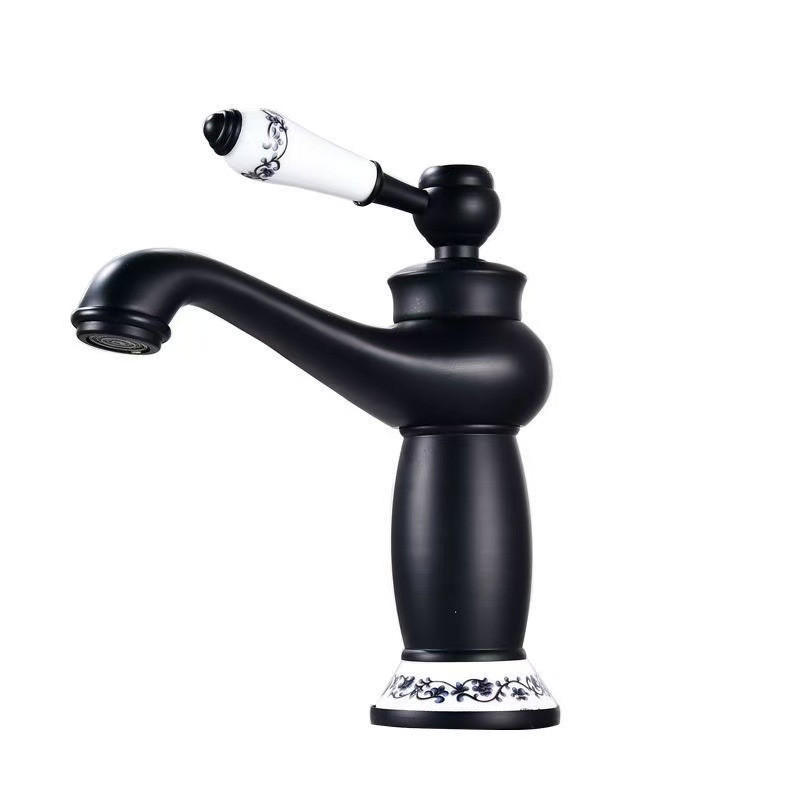 BADEZIMMERARMATUR, Messing, Wasserrohr, 22 cm hoch, schwarz. - Schwarz, Metall (24/9/14cm) - Vallsero