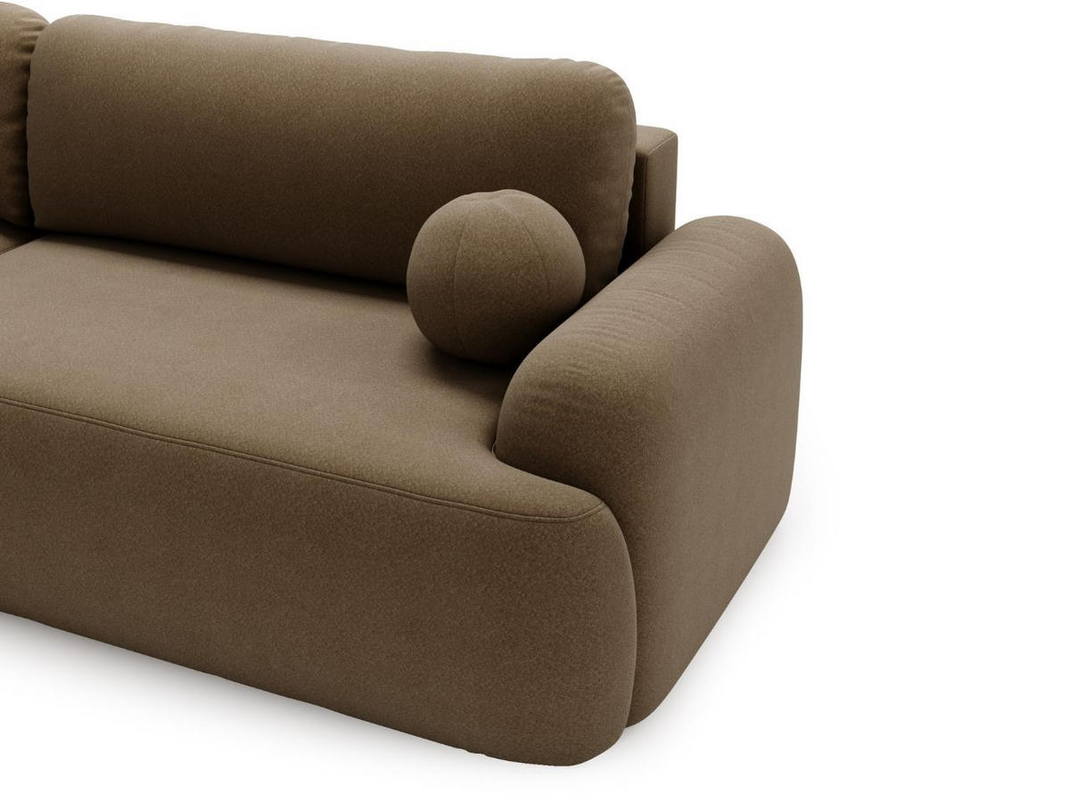 ECKSOFA Aurio Dunkelbraun Links - Dunkelbraun, Holz/Textil (177/261cm) - Graingold