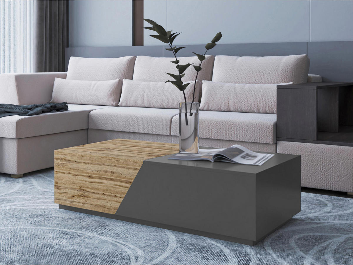 COUCHTISCH Ceelias - Anthrazit, Holzwerkstoff (60/124/42cm) - MIRJAN24