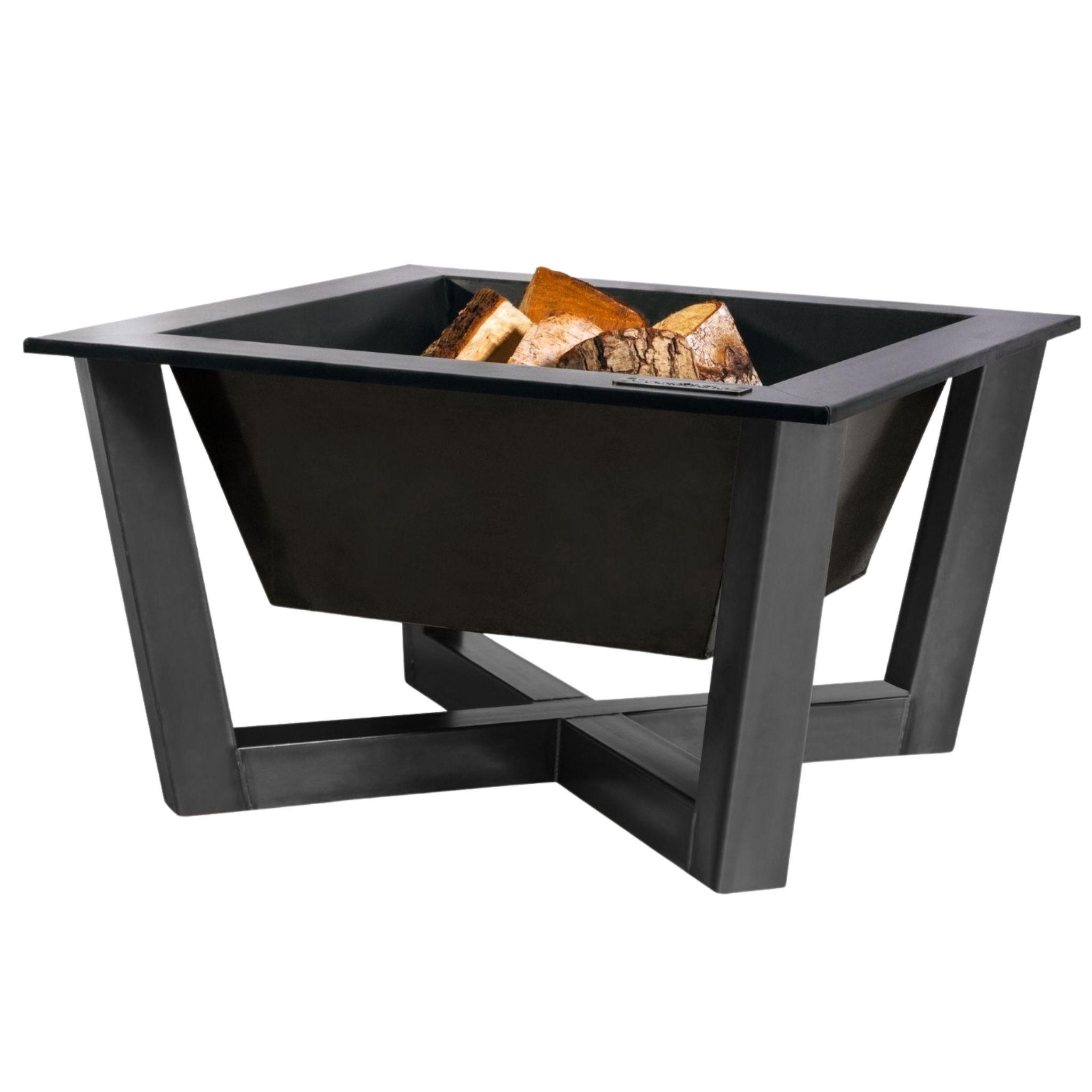 FEUERSCHALE Nevada Stahl quadratisch 70 x 70 cm - Schwarz, Metall (70/35/70cm) - Mr. Deko