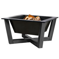 FEUERSCHALE Nevada Stahl quadratisch 70 x 70 cm - Schwarz, Metall (70/35/70cm) - Mr. Deko