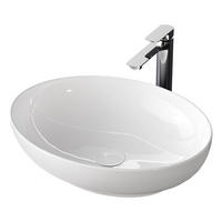 WASCHBECKEN Oval Keramik Weiß Glänzend 52 / 39,5 / 13 cm - Weiß, Keramik (39.5/13/52cm) - EMKE
